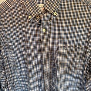 Southern Tide Navy and White Plaid Shirt
